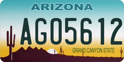 AZ license plate AGO5612