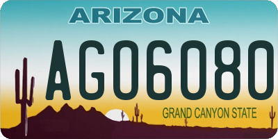 AZ license plate AGO6080