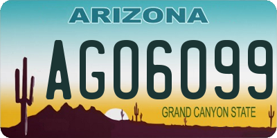 AZ license plate AGO6099