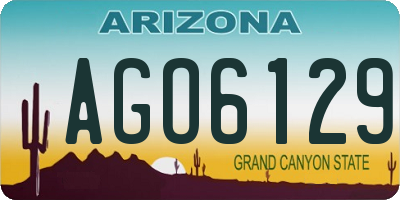 AZ license plate AGO6129
