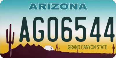 AZ license plate AGO6544