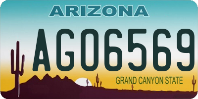 AZ license plate AGO6569