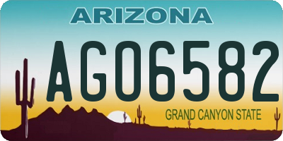 AZ license plate AGO6582