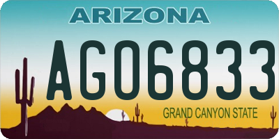 AZ license plate AGO6833