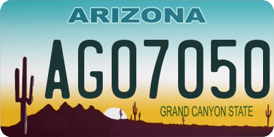 AZ license plate AGO7050