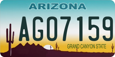 AZ license plate AGO7159