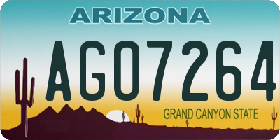 AZ license plate AGO7264
