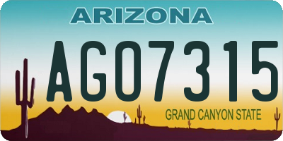 AZ license plate AGO7315