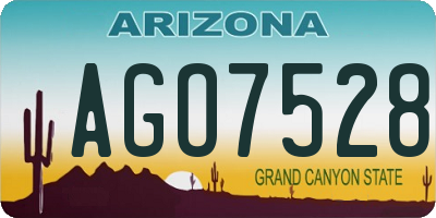 AZ license plate AGO7528