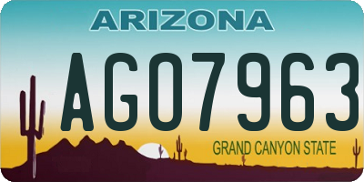 AZ license plate AGO7963