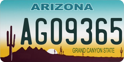 AZ license plate AGO9365