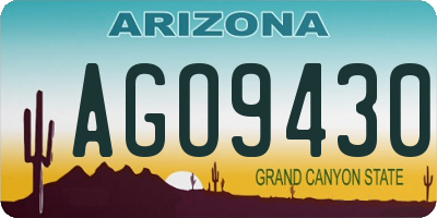 AZ license plate AGO9430