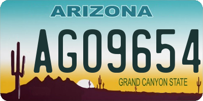 AZ license plate AGO9654