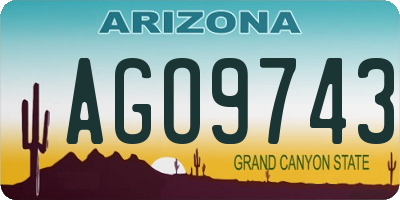AZ license plate AGO9743