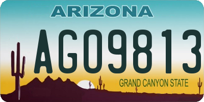 AZ license plate AGO9813