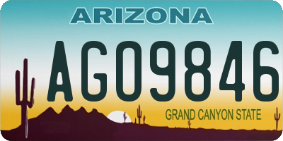 AZ license plate AGO9846