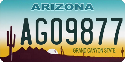AZ license plate AGO9877