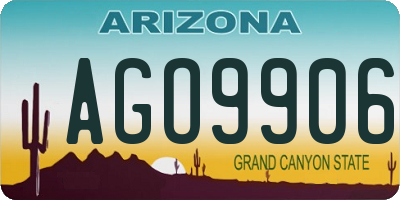 AZ license plate AGO9906