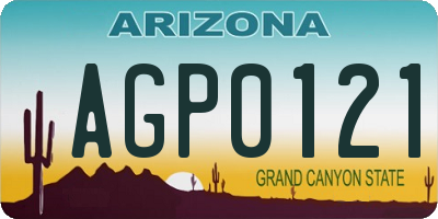 AZ license plate AGP0121