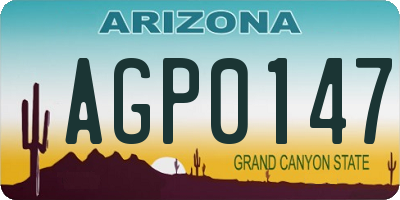 AZ license plate AGP0147