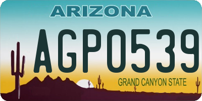 AZ license plate AGP0539