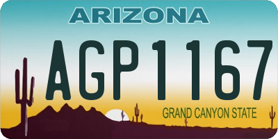 AZ license plate AGP1167