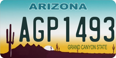 AZ license plate AGP1493