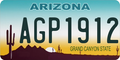 AZ license plate AGP1912