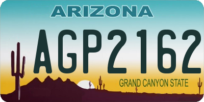 AZ license plate AGP2162