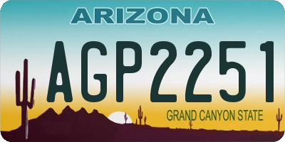 AZ license plate AGP2251