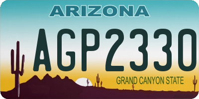 AZ license plate AGP2330