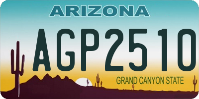 AZ license plate AGP2510