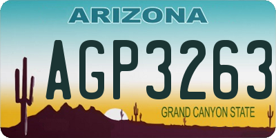 AZ license plate AGP3263
