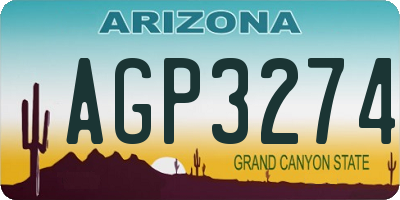 AZ license plate AGP3274
