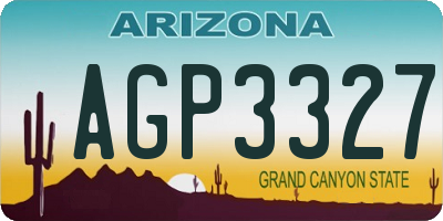 AZ license plate AGP3327