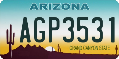 AZ license plate AGP3531