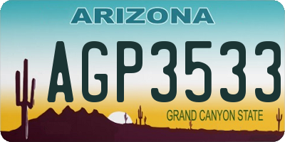 AZ license plate AGP3533