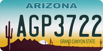 AZ license plate AGP3722