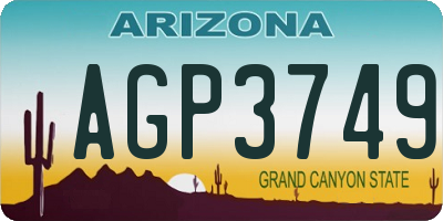 AZ license plate AGP3749