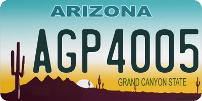 AZ license plate AGP4005