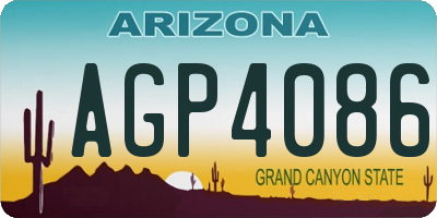 AZ license plate AGP4086