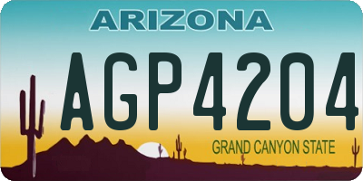 AZ license plate AGP4204