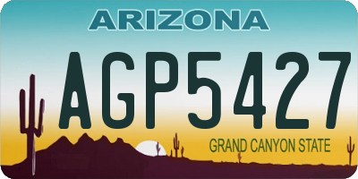 AZ license plate AGP5427