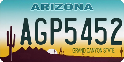 AZ license plate AGP5452