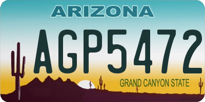 AZ license plate AGP5472