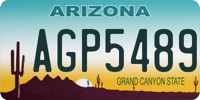 AZ license plate AGP5489