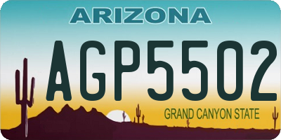 AZ license plate AGP5502