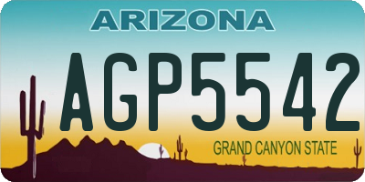 AZ license plate AGP5542
