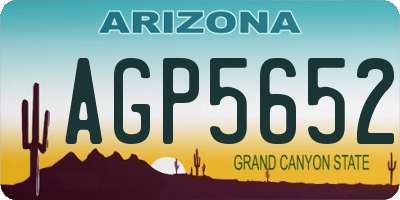 AZ license plate AGP5652