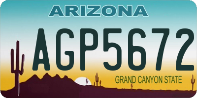 AZ license plate AGP5672